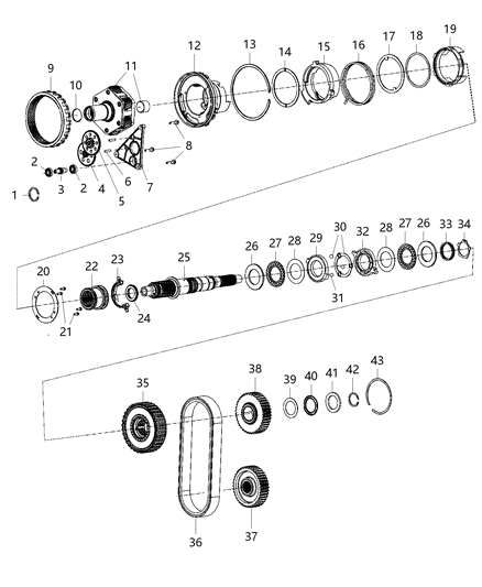 2021 Ram 1500 Shaft-Output Diagram for 68533770AA