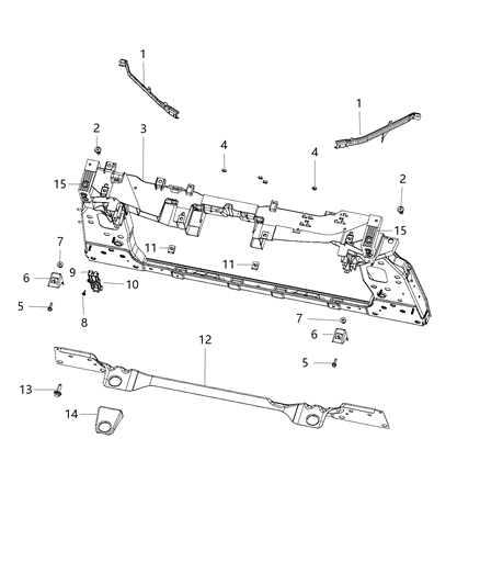 2019 Jeep Compass Radiator Support Diagram