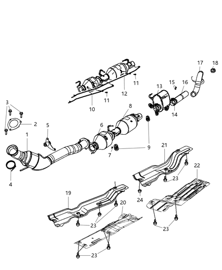 2009 Dodge Ram 2500 Exhaust Extension Pipe Diagram for 52121427AC