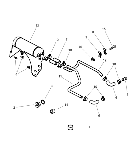 2001 Dodge Ram 3500 Connector-Hose Diagram for 4883885AA