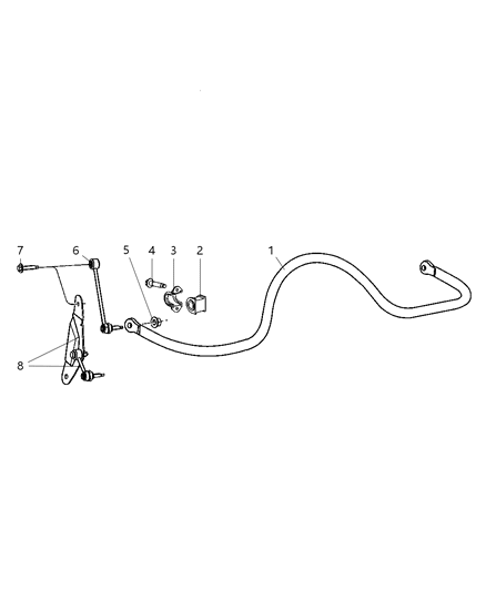 2009 Jeep Grand Cherokee BUSHING-STABILIZER Bar Diagram for 52089485AE
