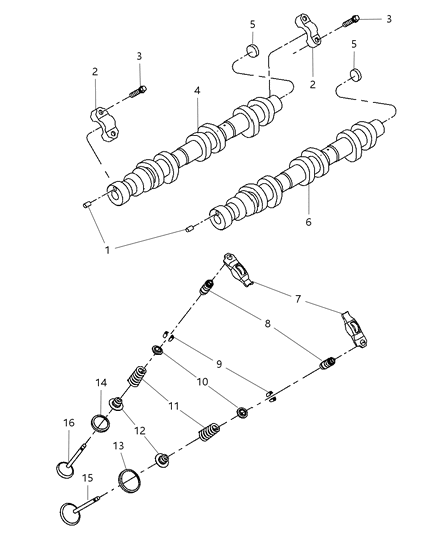 2012 Jeep Liberty Engine Camshaft Left Diagram for 53021893AC