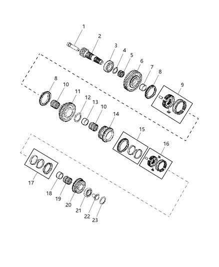 2012 Dodge Dart Lower Secondary Shaft Assembly Diagram