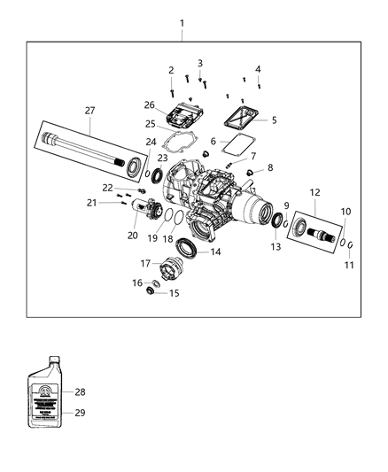 2021 Jeep Cherokee Differential Assembly, Rear Diagram 2