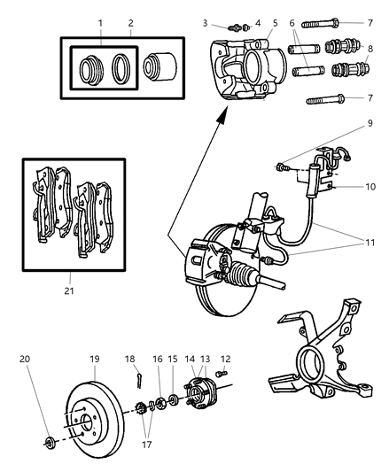 2000 Dodge Caravan Brake Rotor Diagram for 4721820AE