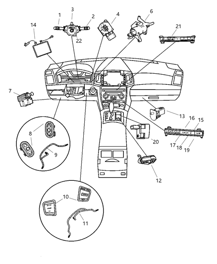 2006 Jeep Commander Switches (Instrument Panel And Console) Diagram