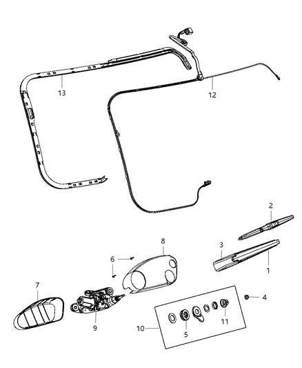 2013 Jeep Grand Cherokee Motor-LIFTGATE WIPER Diagram for 55079213AB