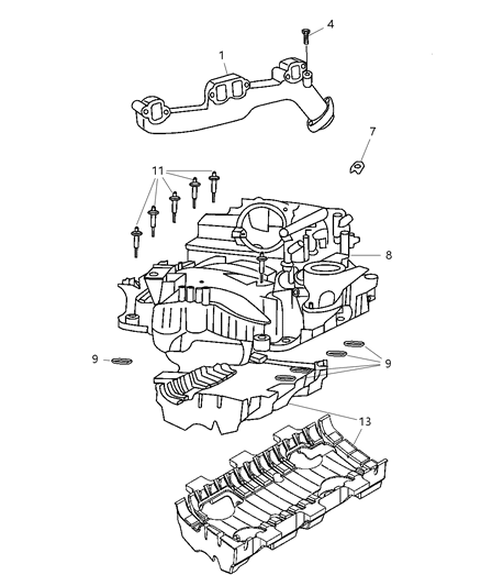 2006 Dodge Charger Manifolds - Intake & Exhaust Diagram 3