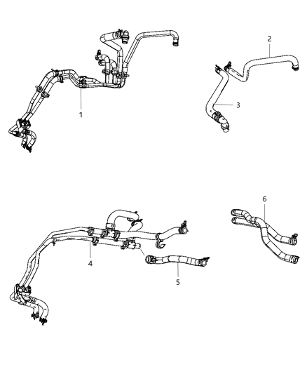 2011 Dodge Journey Hose-Heater Supply And Return Diagram for 5058437AD