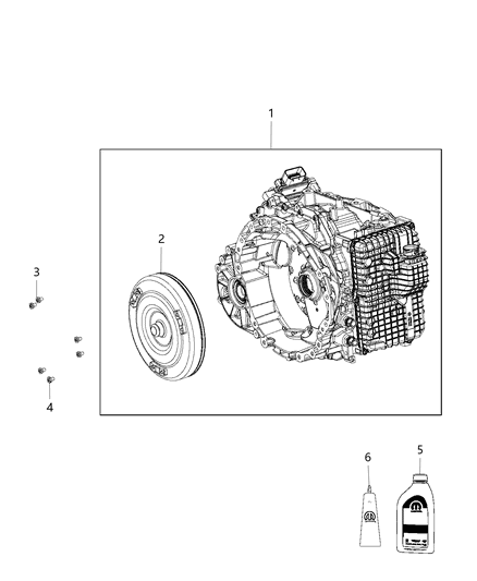 2019 Jeep Cherokee Transmission / Transaxle Assembly Diagram 1