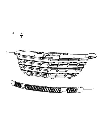 2010 Dodge Avenger Grille-Radiator Diagram for YW40AXRAB
