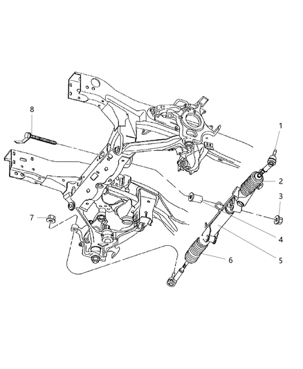 2004 Dodge Dakota Tie Rod-Steering Diagram for 52106545AB
