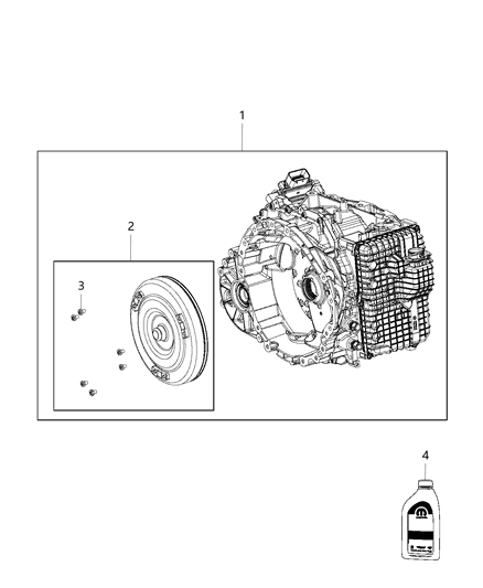 2015 Jeep Cherokee Trans Kit-With Torque Converter Diagram for 68225761AN