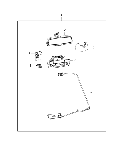 2014 Ram 1500 Interior Inside Rear View Mirror Diagram for 68104884AA