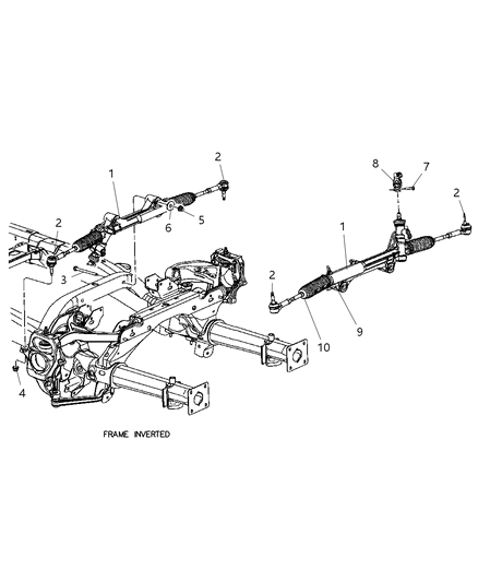 2009 Chrysler Aspen Rack And Pinion Gear Diagram for 52122302AB