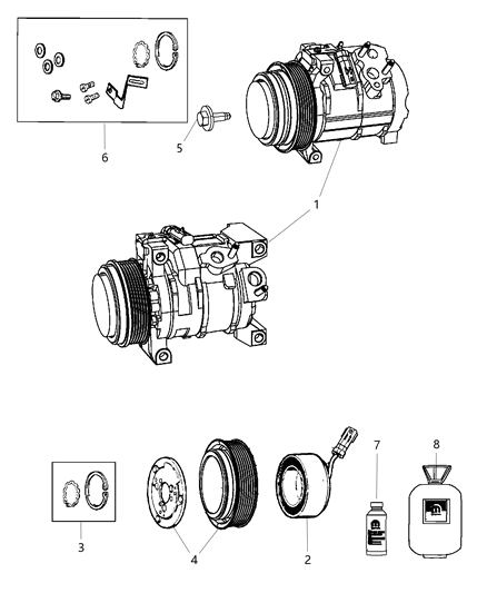 2013 Ram C/V PULLY Kit-A/C Compressor Diagram for 68032120AA