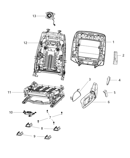 2019 Dodge Charger Shield-Seat ADJUSTER Diagram for 1UY33DX9AA