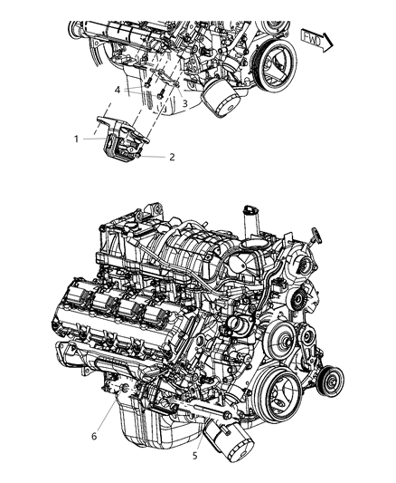 2013 Ram 3500 Bracket-Engine Mount Diagram for 52122544AA