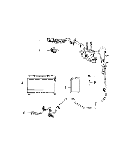 2019 Jeep Wrangler Wiring, Battery Diagram 1