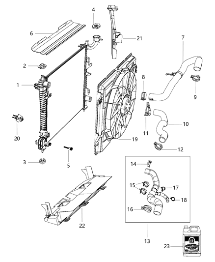 2013 Jeep Grand Cherokee Hose-Radiator Outlet Diagram for 68056029AC