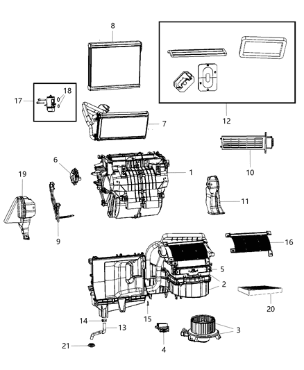 2013 Dodge Journey A/C & Heater Unit Diagram