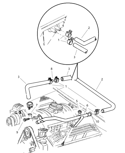 1998 Jeep Grand Cherokee Heater Supply Diagram for 55036476