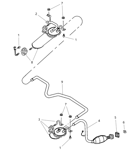 1997 Chrysler Town & Country Exhaust System Diagram 2