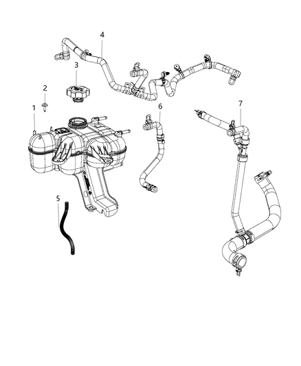 2020 Jeep Grand Cherokee Coolant Recovery Bottle Diagram