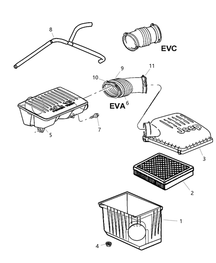 2004 Jeep Grand Cherokee SPACER-Air Cleaner Diagram for 53013418AA