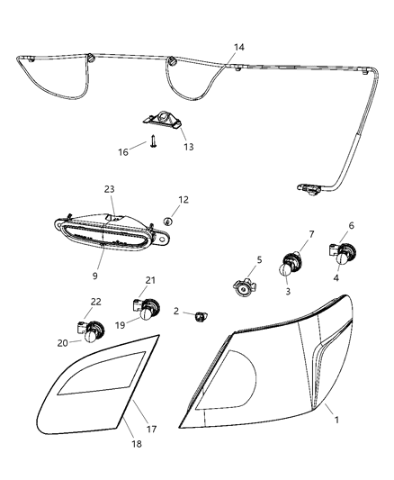 2007 Chrysler Sebring Lamps - Rear Diagram