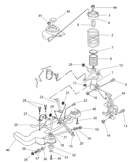 1997 Dodge Intrepid KNUCKLE Front Suspension Right Diagram for 4755059