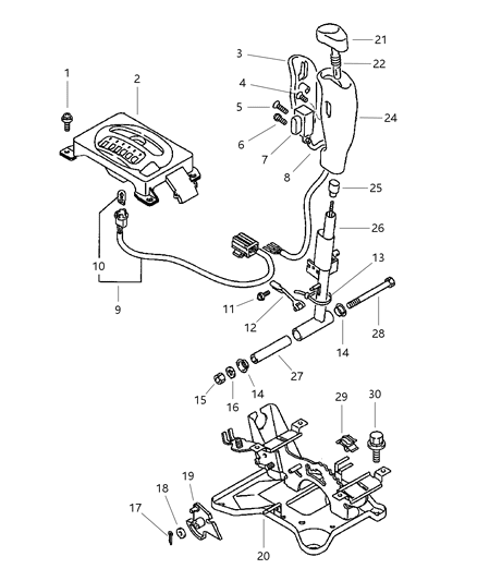 2000 Chrysler Sebring Controls, Floor Shift Diagram