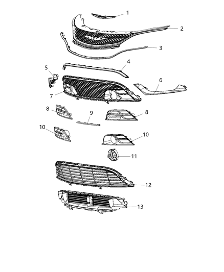 2015 Chrysler 200 Bracket-Fog Lamp Diagram for 68203010AB