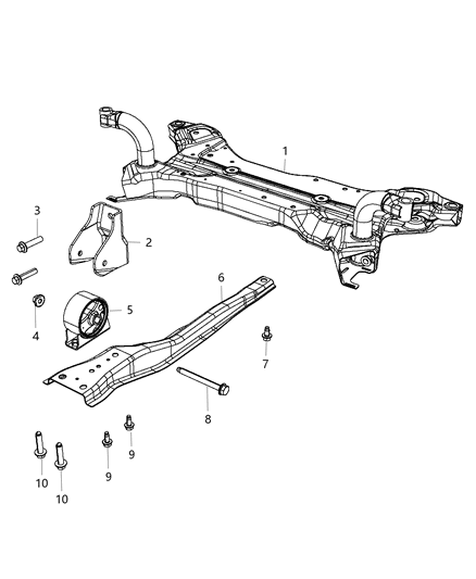 2014 Jeep Compass Engine Mounting, Front Diagram 2