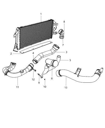 2010 Dodge Caliber Charge Air Cooler And Related Parts Diagram
