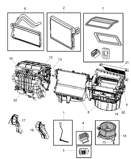2011 Jeep Compass Air Conditioner And Heater Actuator Diagram for 68000470AA
