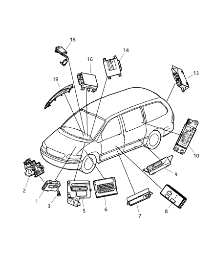 2004 Chrysler Town & Country Module-LIFTGATE Diagram for 4686687AN