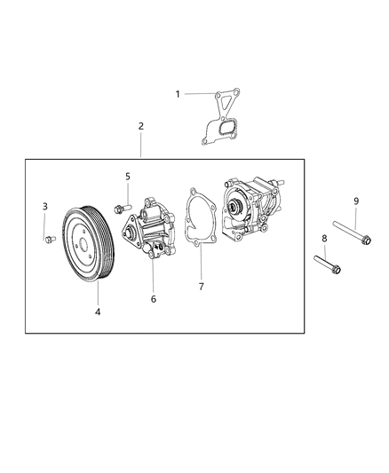 2014 Jeep Cherokee Water Pump & Related Parts Diagram 2