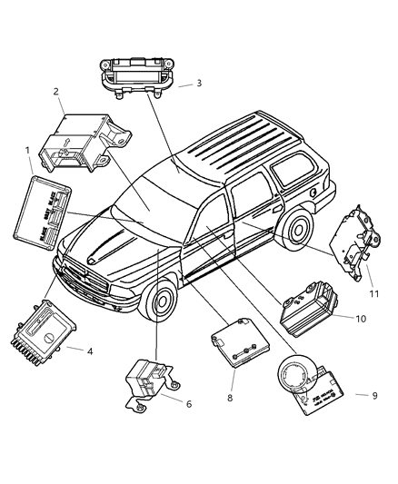 2001 Dodge Durango Module-Transfer Case Control Diagram for R6028242AI