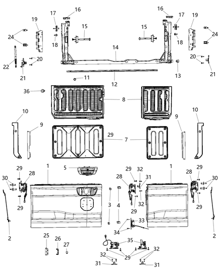 2019 Ram 1500 Cover-TAILGATE Diagram for 68278013AA