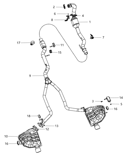 2011 Jeep Grand Cherokee Converter-Exhaust Diagram for 68034365AD