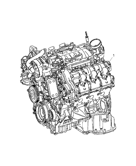 2008 Dodge Sprinter 2500 Engine Assembly & Identification Diagram 2