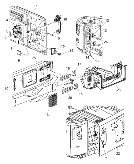 2012 Jeep Wrangler Latch-Swing Gate Diagram for 4589584AD