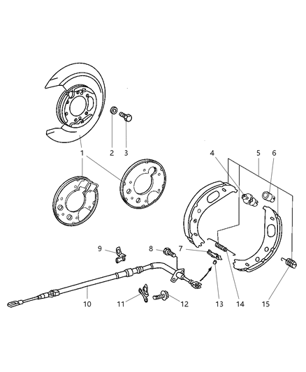 2004 Dodge Sprinter 2500 Parking Brake Shoe And Lining Diagram for 5103792AA