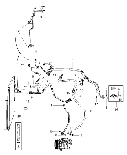 2013 Ram 1500 Line-A/C Suction Diagram for 68105176AA