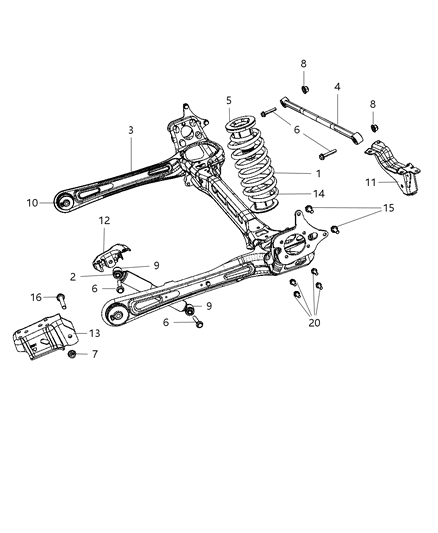 2009 Chrysler Town & Country Suspension - Rear Diagram