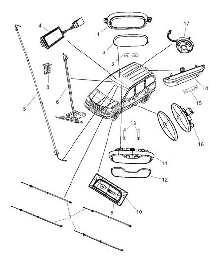 2010 Chrysler Town & Country Lamp-Door Diagram for 1ET06ES3AC