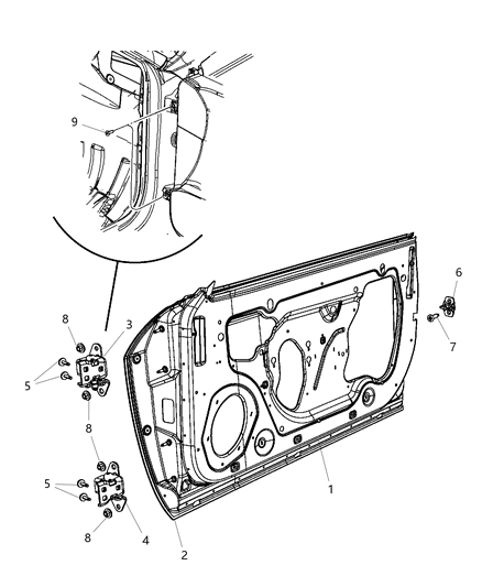 2016 Dodge Challenger Panel-Door Outer Repair Diagram for 68059713AE