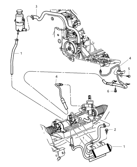 2004 Chrysler PT Cruiser Line-Power Steering Pressure Diagram for 4656415AI