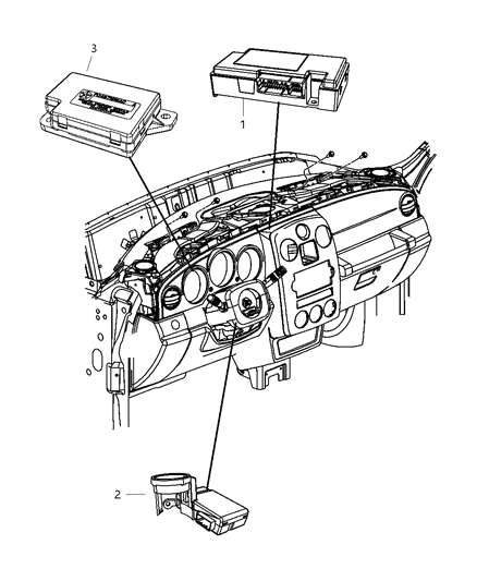 2010 Chrysler PT Cruiser Modules, Instrument Panel Diagram
